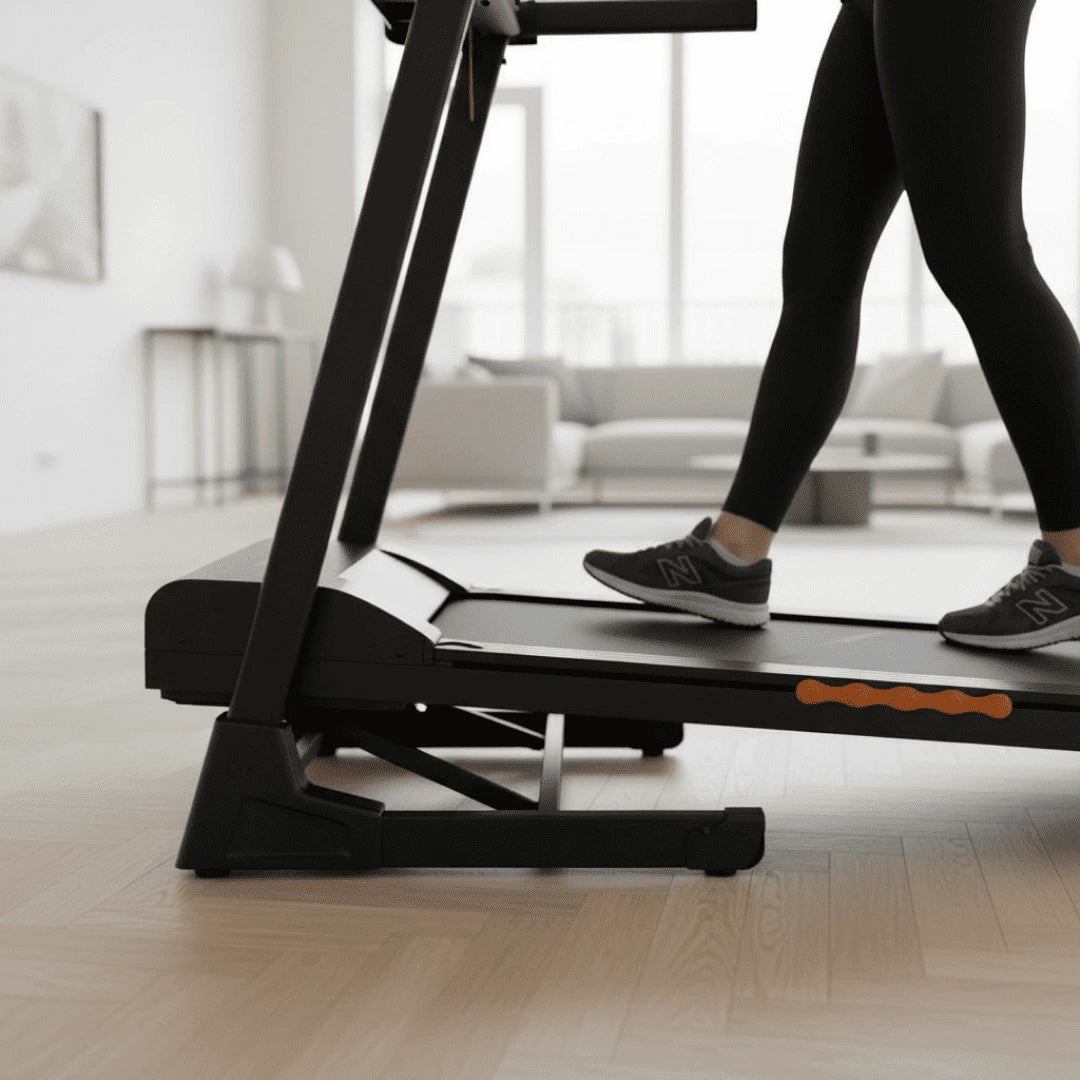 Détail de la structure et du châssis du tapis de marche WALKEN Incline Elite